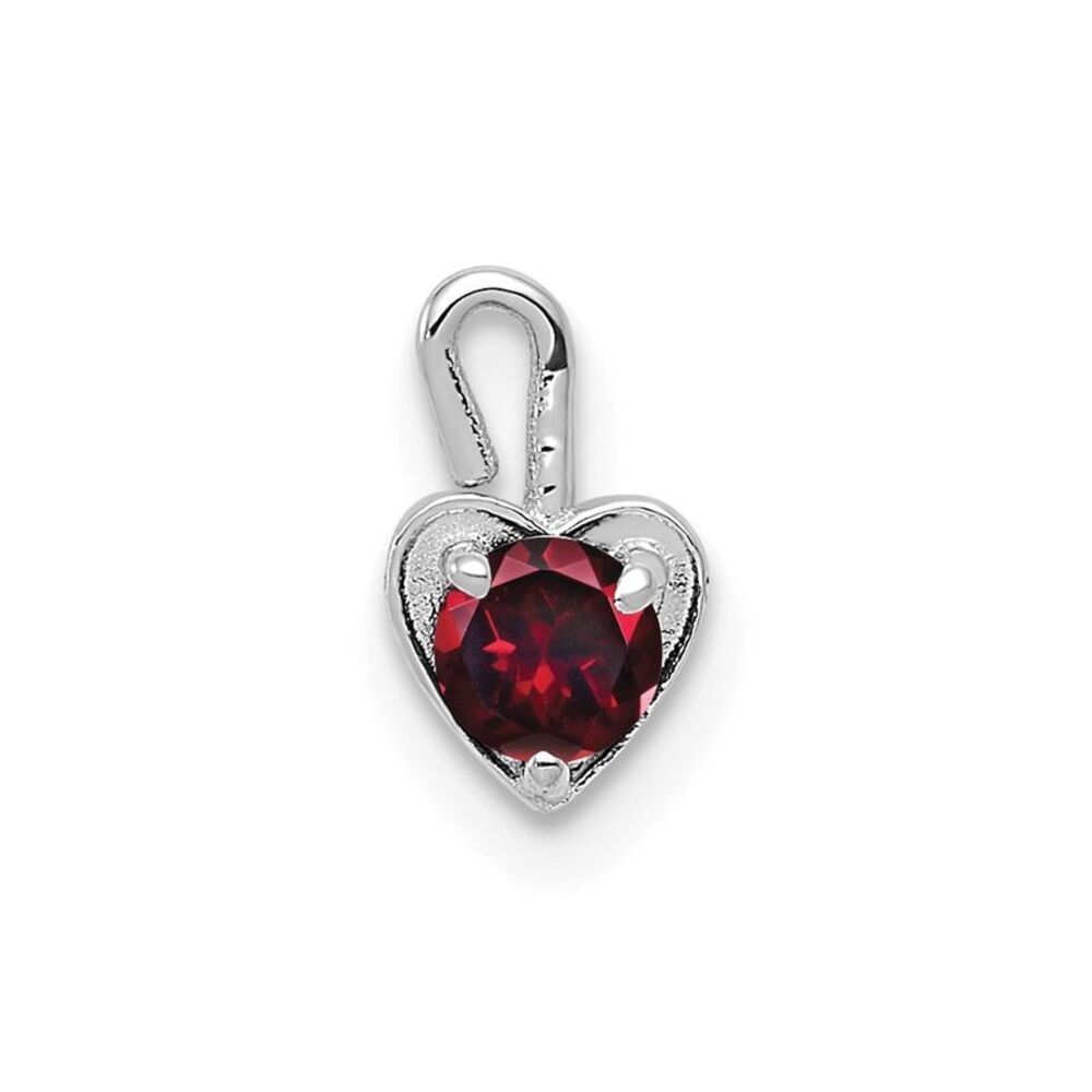 Jul Synthetic Ruby 14k White Gold Heart Pendant Enhancer, 5mm